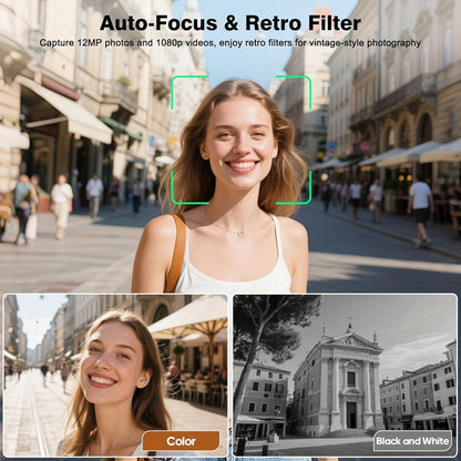 Digital Camera CHUZHAO Retro TLR-Style Model with 12MP Capture Marking, 1080P Video, Autofocus and Dual Filters
