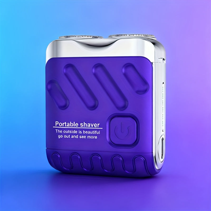 Electric Shaver Mini Dual-Head Rotary Razor with USB Charging, One-Button Control and Eleven Style Options