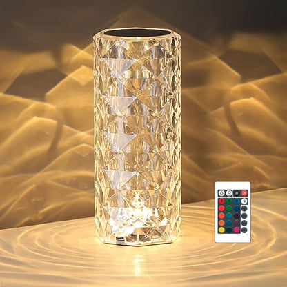 6.2-Inch Crystal-Style LED Table Lamp with 16 Colors, Touch Control, Remote and USB Power Lead