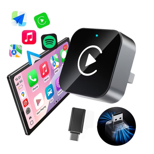 2-in-1 Wireless CarPlay & Android Auto Adapter Mini USB Dongle 2026 Upgrade Fast Stable Connection for iOS 10+ & Android 11+, Converts Wired CarPlay to Wireless Plug-and-Play