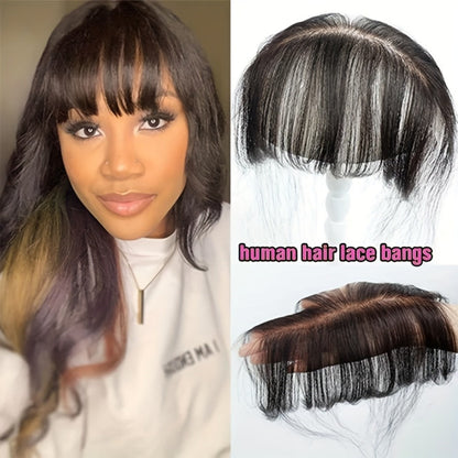HD Lace Hairline Piece with Baby Hair – 6x1 Transparent Lace Front Bang Hairpiece, 100% Brazilian Human Hair, Handmade Invisible Hairline for Wigs, Dreadlocks & Extensions, Natural Color 6 Inch