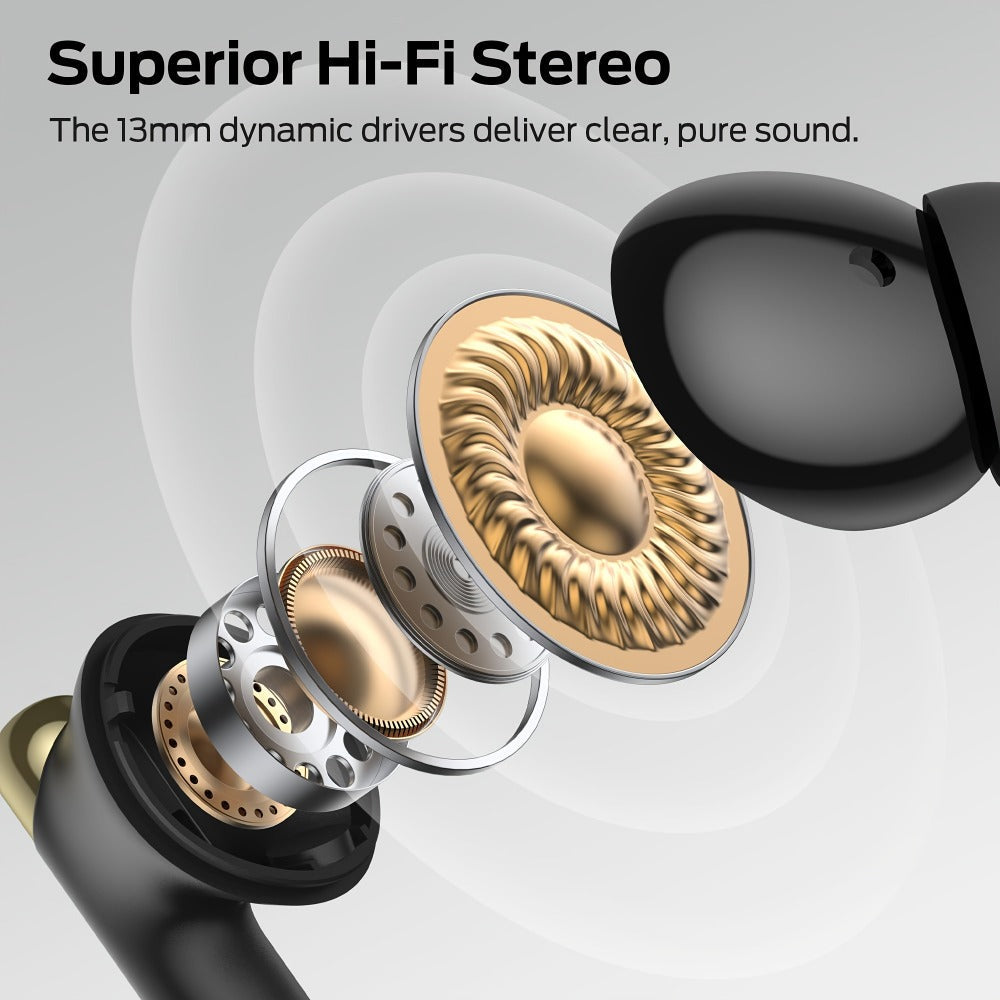 Monster Wireless Earbuds Stereo Sport Earphones Noise Canceling Condenser Mic LED Display Built-in Microphone Clear Calls Bluetooth for Sports Gym Running Black
