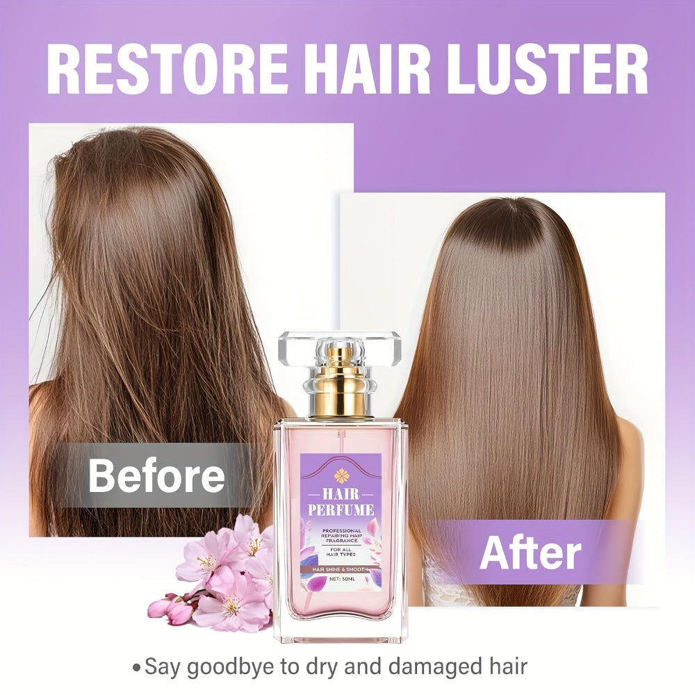 Alcohol-Free Hair Perfume Spray for Women with Squalane & Pheromone Floral Scent — Nourishing Hydrating Hair Shine Oil Mist, Long-Lasting Sweet Fragrance, 50ml