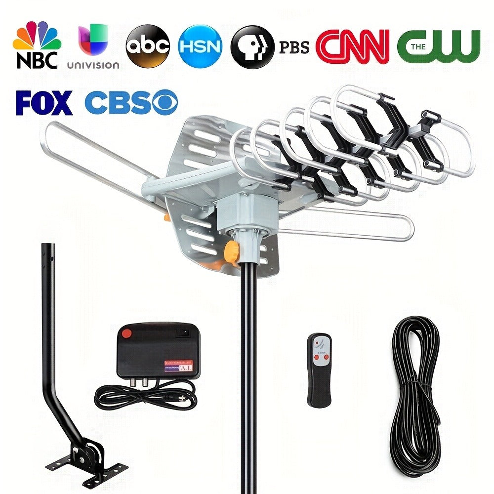 Installation Rod Outdoor TV Antenna 150 Mile Range – 2026 Long Range 4K 1080p HD, VHF UHF Signal, Weather Resistant, Easy Attic & Rooftop Mounting, Smart TV Compatible
