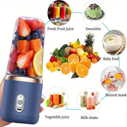 Portable Blender Personal Smoothie Blender USB Rechargeable 6-Blade 13.5oz Travel Cup Mini Blender for Shakes Fruit Juice – Kitchen Home Gym Travel Use