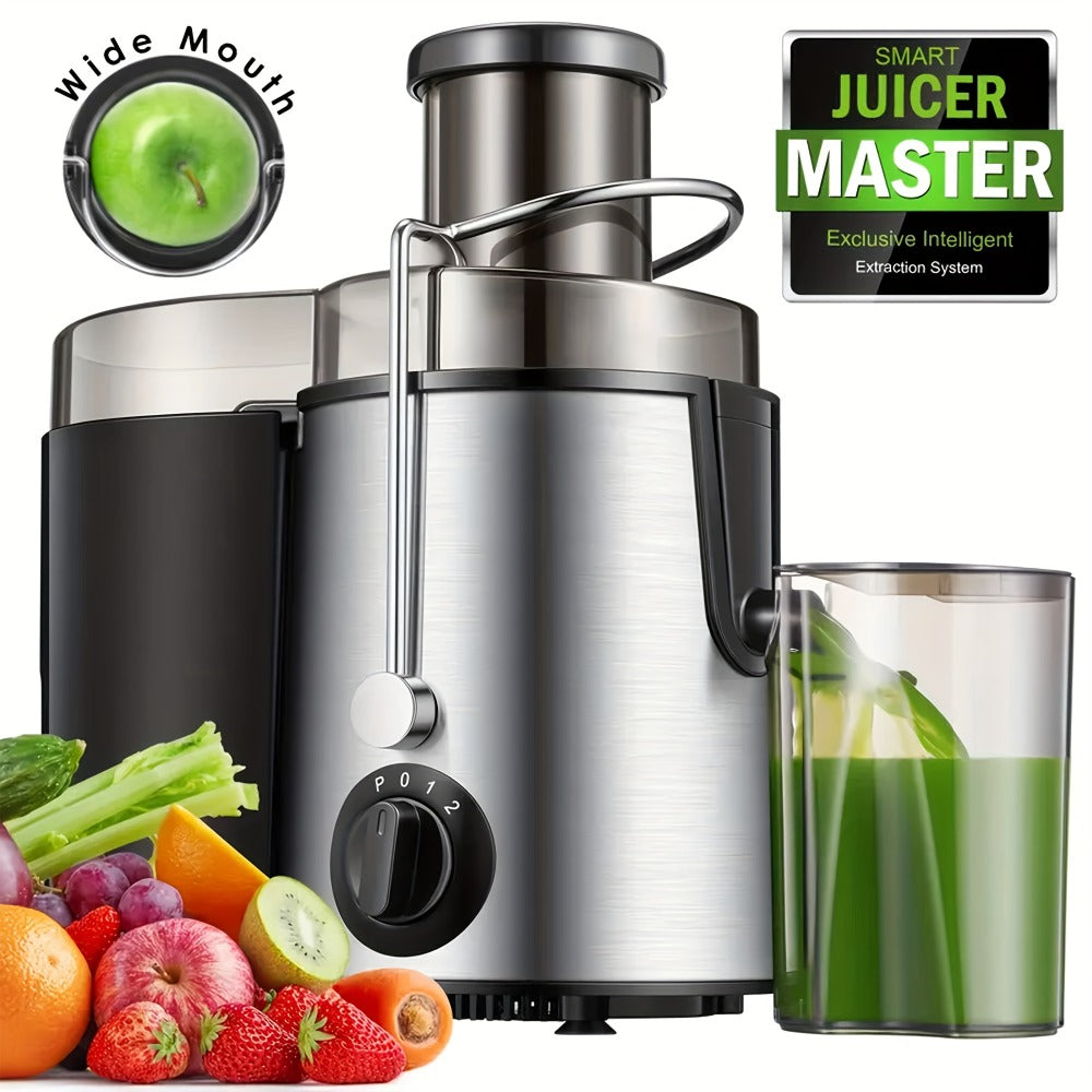 Juicer Machine 500W Centrifugal Juice Extractor with Pulp Separation 3-Inch Wide Mouth 3-Speed Settings Easy to Clean Detachable Parts High Juice Yield Fruit Juicer for Home Kitchen