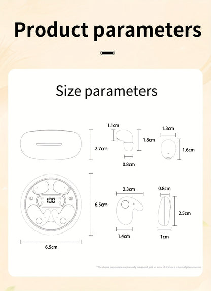 2-in-1 Wireless Earphones Couples Shared Audio Long Battery Life Clear Sound TV Movies Music Running Type-C Charging Condenser Mic Semi-Open iOS Android