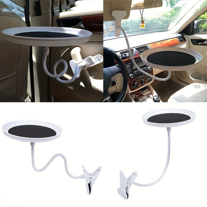 Car Seat Back Tray Table 360° Rotating - Foldable Food Drink Snack Organizer Tray for Car Interior, Non-Slip ABS Travel Tray for Road Trips