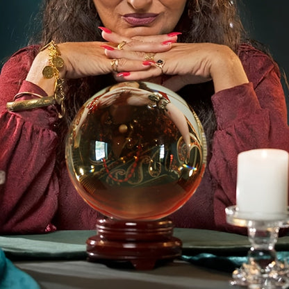 Crystal Ball for Photography Decoration Feng Shui Gift – Transparent Glass Sphere 60mm 80mm 150mm with Base for Magic Lens Ball Home Decor Halloween Valentine Christmas