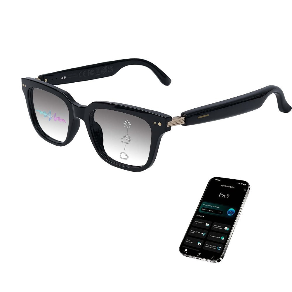 Smart Glasses 160-Language Translation Eyewear with Open-Ear Audio and Ten Photochromic or Filter Lens Options