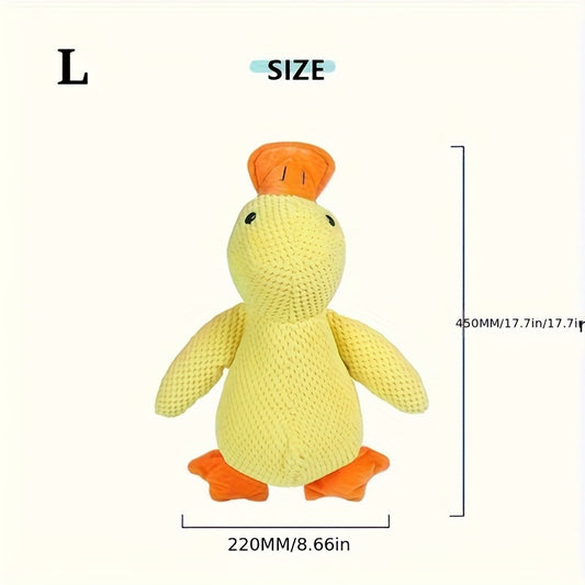Dog Toy Large Yellow Duck Plush with Built-In Squeaker for Chew, Fetch, Tug and Cuddle Play