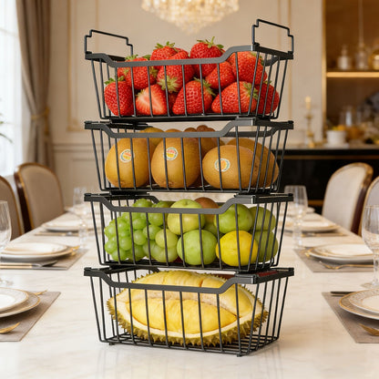Freezer Organizer Bins Stackable with Foldable Handle - Chest Freezer Storage Baskets Rack, Space Saving Refrigerator Organizer Bins, 4 or 8 Pack