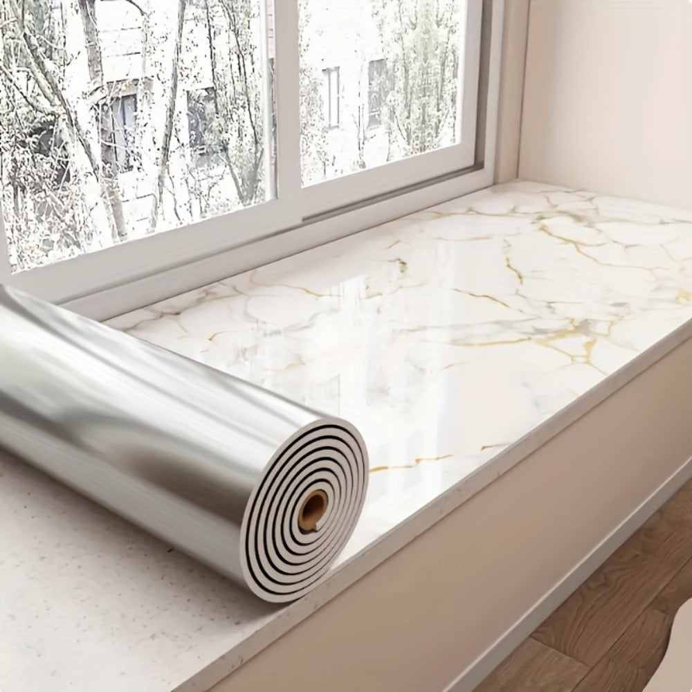 Marble-Look Peel-and-Stick Wall Covering in Four Patterns and Two Roll Lengths, 15.75 Inches Wide