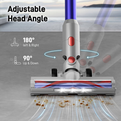 Cordless Stick Vacuum Cleaner 70KPa Brushless Motor 45-Min Runtime Lightweight for Pet Hair Carpet Hard Floor Dust with Cord & Cordless Modes