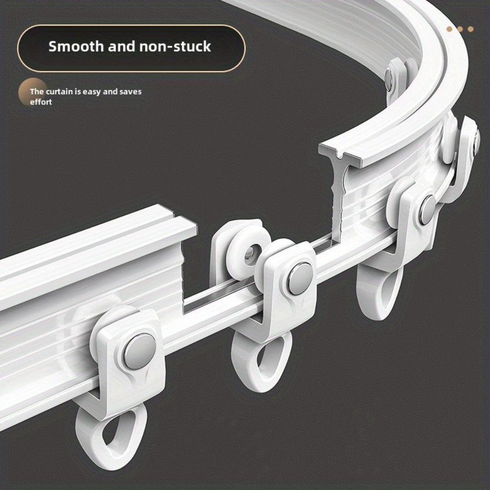 Flexible Curtain Rail Track – Bendable PVC Ceiling Mount Curtain Rod for Bay Window, Bathroom & Home Decor, Trim-to-Fit Monorail Curtain Track System