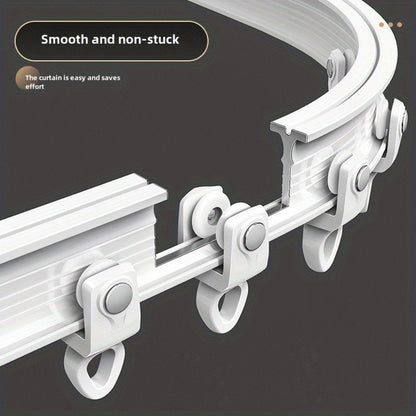 Flexible Curtain Rail Track – Bendable PVC Ceiling Mount Curtain Rod for Bay Window, Bathroom & Home Decor, Trim-to-Fit Monorail Curtain Track System
