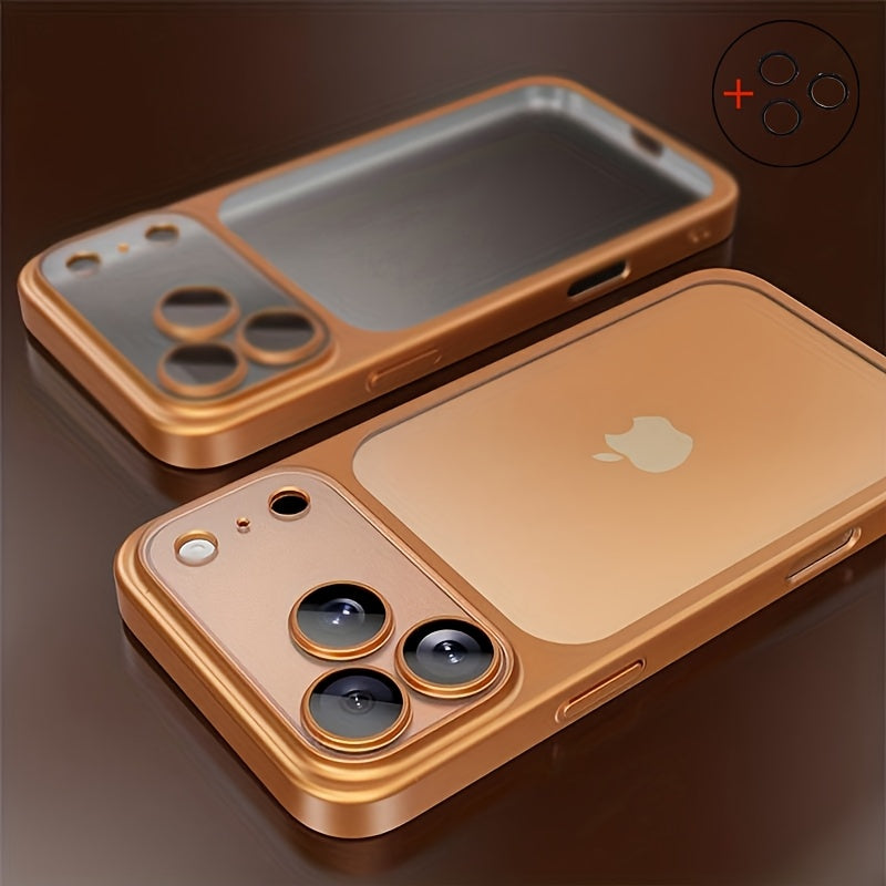 Phone Case Matte Frosted Clear Cover with Built-In Lens Film and Wireless Charging for Select iPhone 12–17 Models