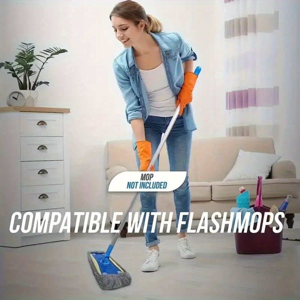 Ten-Piece Reusable Gray Microfiber Mop Pad Set with Elastic Openings for Flat-Head Floor Mops