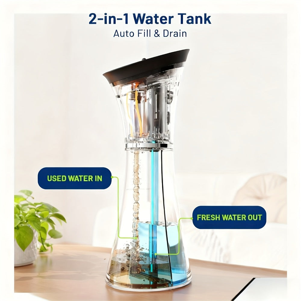Electric Ear Irrigation Kit with Four Modes, Dual-Tank Layout, Temperature Indicator and Six Nozzle Tips