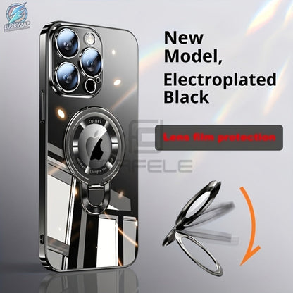 Magnetic iPhone Case Electroplated PC Shockproof Clear Back U-Shield Kickstand Lens Protector for iPhone 17 Pro Max 17 Pro 17 Air 17 16 15 14 13 12 11 Series – 5 Colors MagSafe Compatible