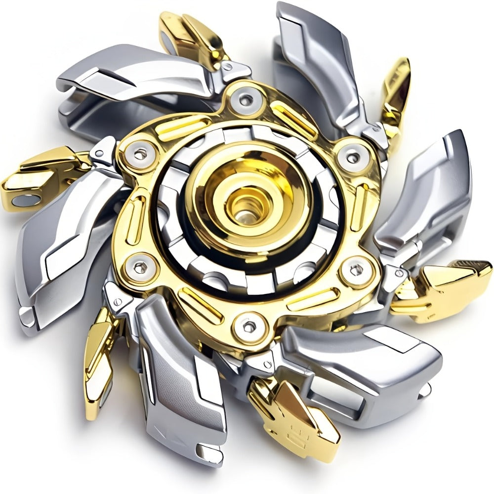 Adult Metal Fidget Spinner with Four Finish Options, 50 mm Diameter, Hex Key and Adjustable Blade Hardware