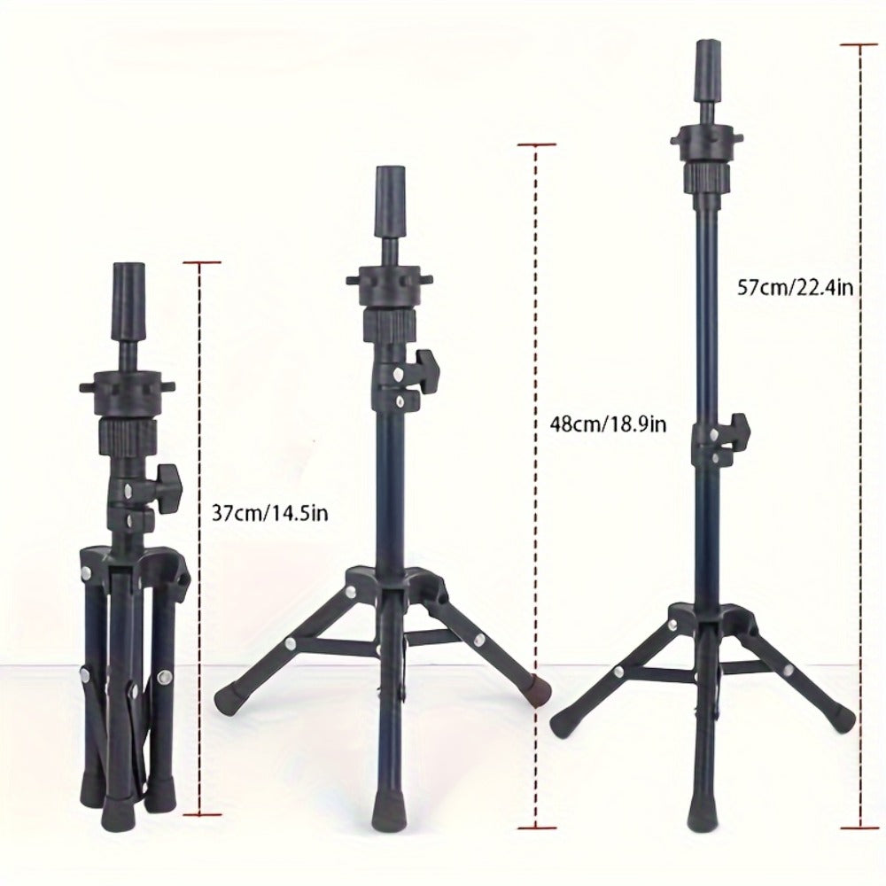 Canvas Mannequin Head and Tripod Wig Stand Kit, 22-Inch Block with Clamp, Pins, Combs and Brushes