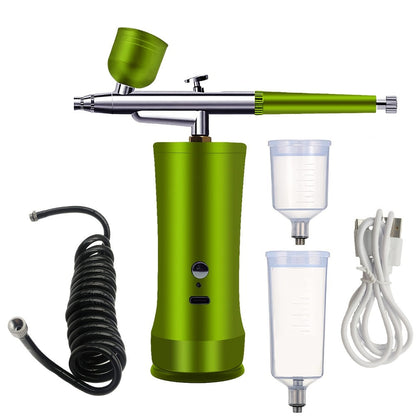 Rechargeable Cordless Airbrush Kit with Green, Pink, Red or Black Three-Gear Pump and Three Cup Options