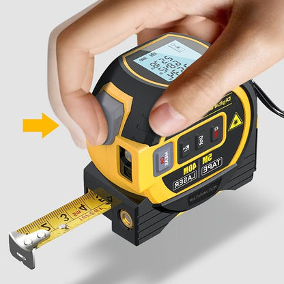 Laser Distance Meter 3-in-1 60M Laser Rangefinder with 5M Tape Measure Laser Cross Line Area Volume Pythagorean Measurement 20 Data Memory for Construction Housing Survey