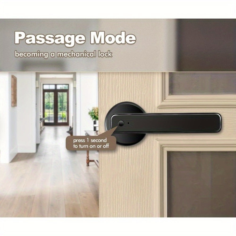 Smart Door Lock Handle with Fingerprint, Keypad, IC Card, App and Key in Single or Double Row Options