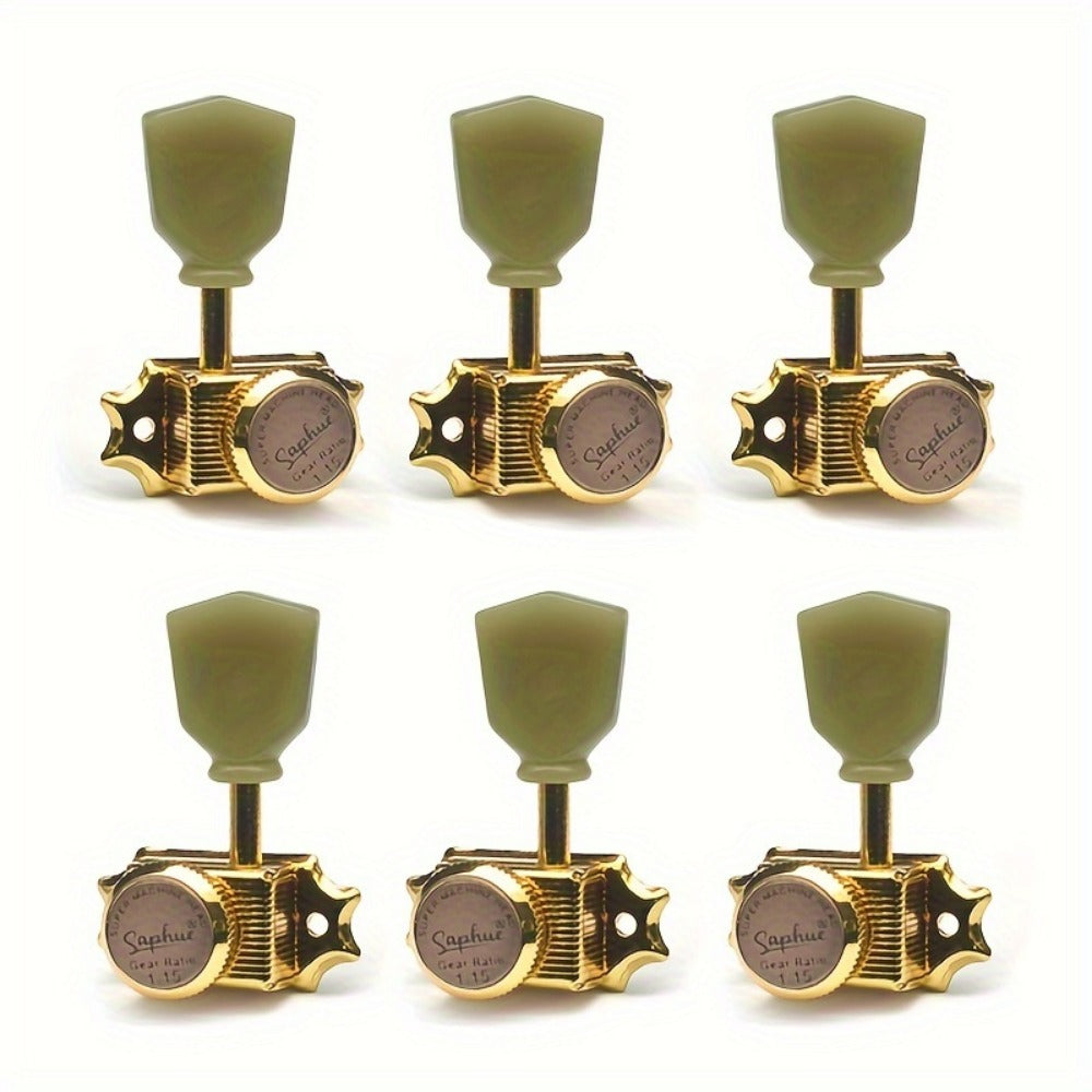 3+3 Locking Guitar Tuners, 1:15 Ratio, Black Gold or Chrome Set detail image - detail view 12