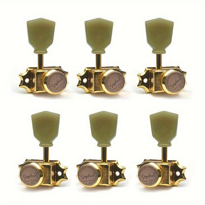 3+3 Locking Guitar Tuners, 1:15 Ratio, Black Gold or Chrome Set detail image - detail view 12