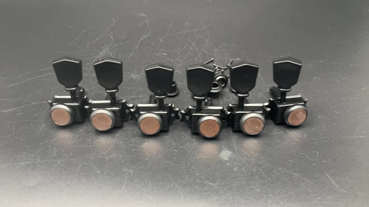 3+3 Locking Guitar Tuners, 1:15 Ratio, Black Gold or Chrome Set detail image - detail view 13