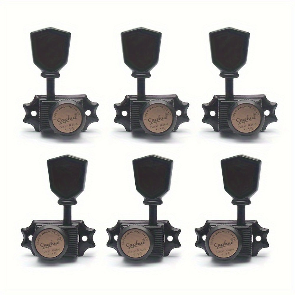 3+3 Locking Guitar Tuners, 1:15 Ratio, Black Gold or Chrome Set detail image