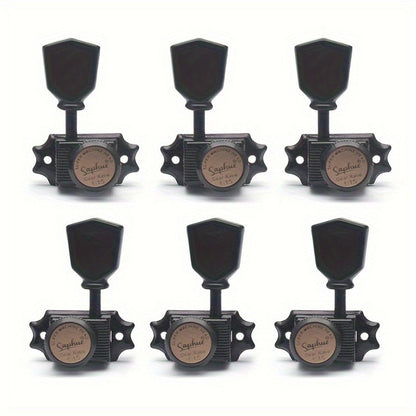 3+3 Locking Guitar Tuners, 1:15 Ratio, Black Gold or Chrome Set detail image