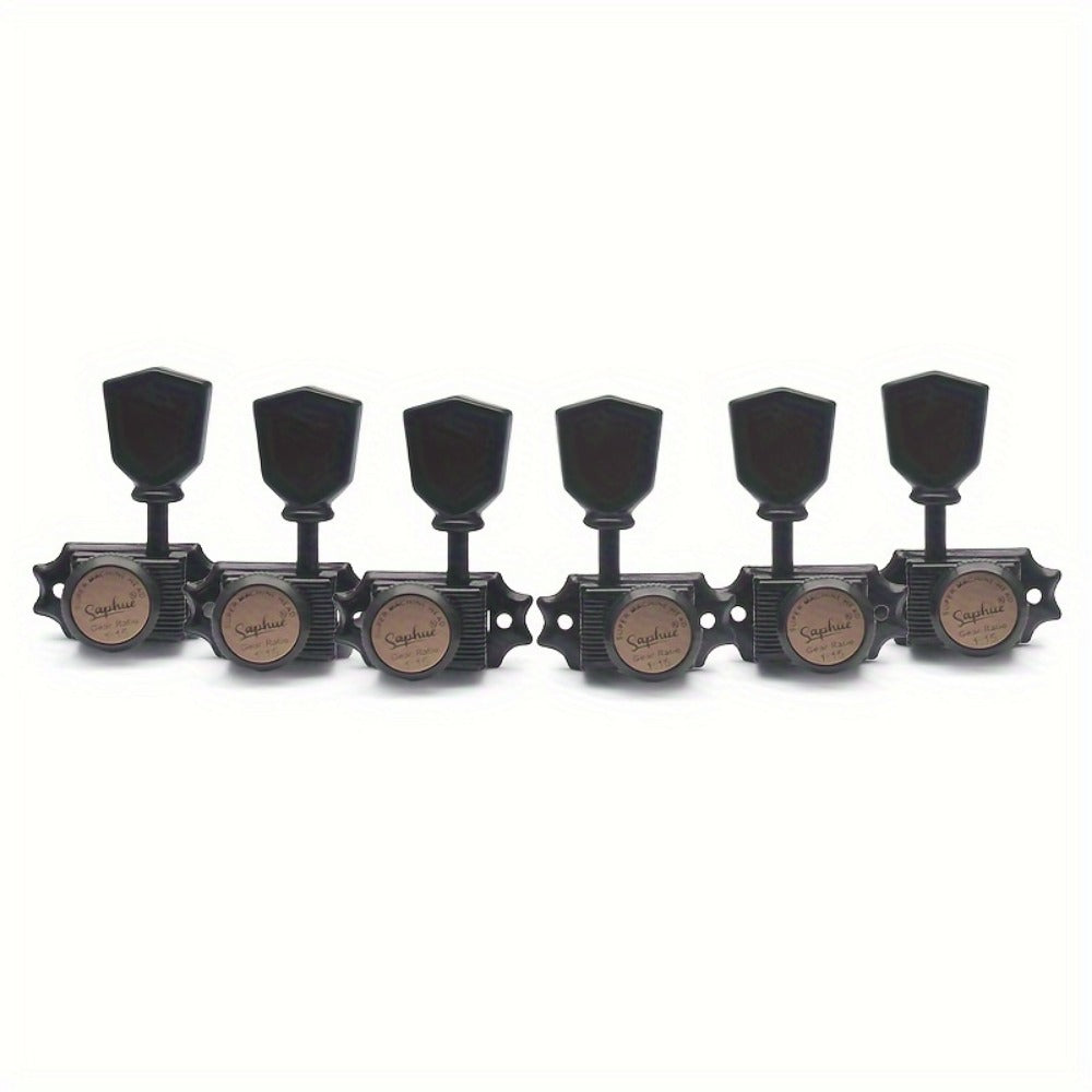 3+3 Locking Guitar Tuners, 1:15 Ratio, Black Gold or Chrome Set detail image - detail view 3