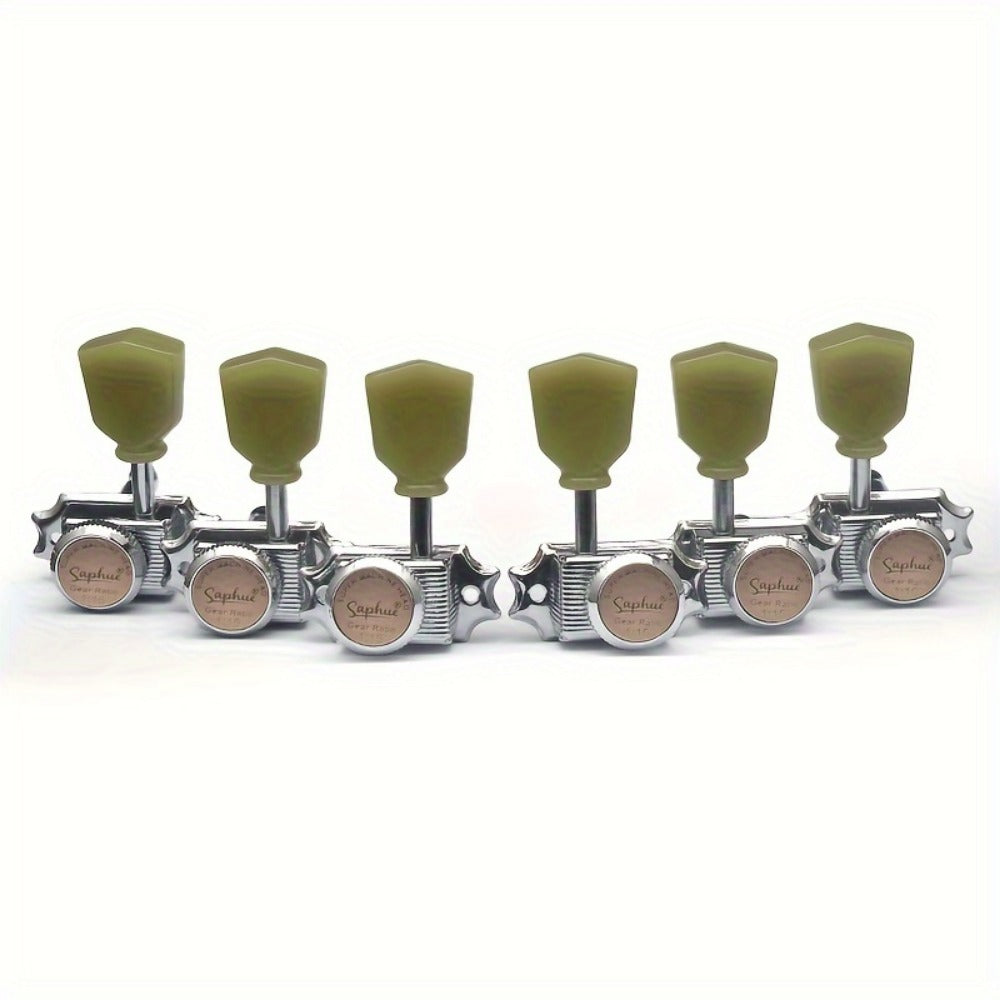3+3 Locking Guitar Tuners, 1:15 Ratio, Black Gold or Chrome Set detail image - detail view 6