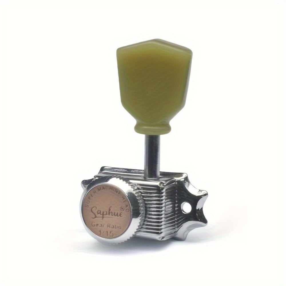 3+3 Locking Guitar Tuners, 1:15 Ratio, Black Gold or Chrome Set detail image - detail view 8