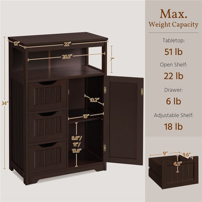 3-Drawer Bathroom Storage Cabinet, Multi-Purpose Organizer Cabinet detail image - detail view 20