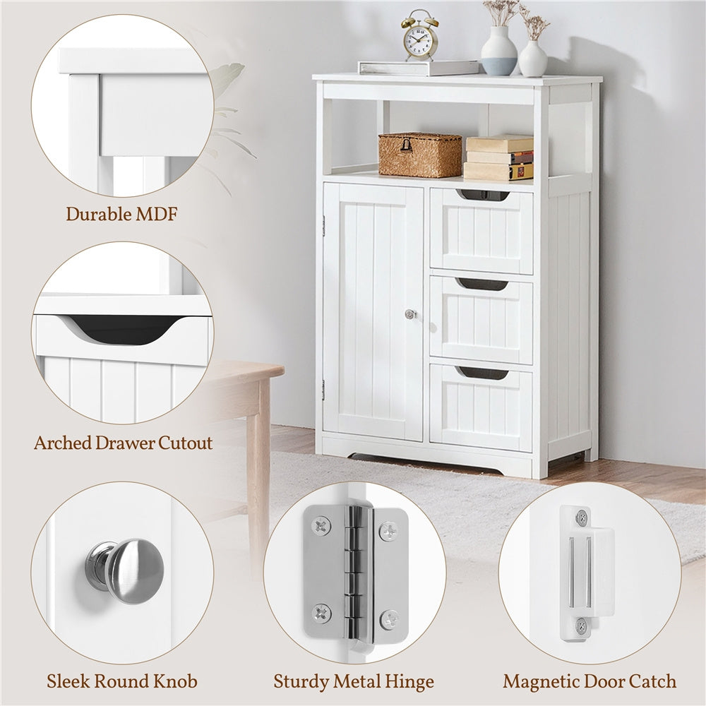 3-Drawer Bathroom Storage Cabinet, Multi-Purpose Organizer Cabinet detail image - detail view 22