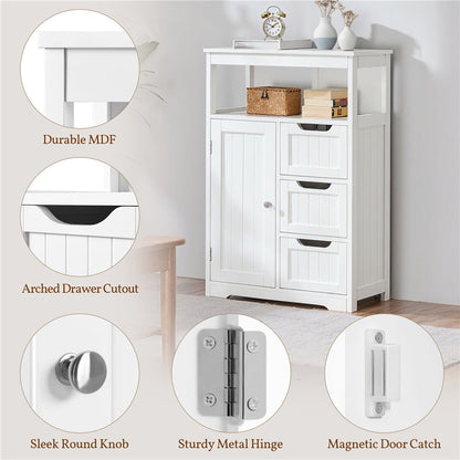 3-Drawer Bathroom Storage Cabinet, Multi-Purpose Organizer Cabinet detail image - detail view 22