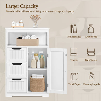 3-Drawer Bathroom Storage Cabinet, Multi-Purpose Organizer Cabinet detail image - detail view 23