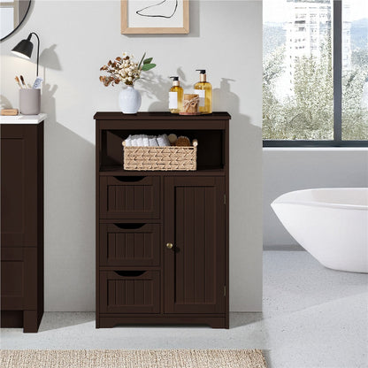 Storage Cabinet shown in the Espresso option