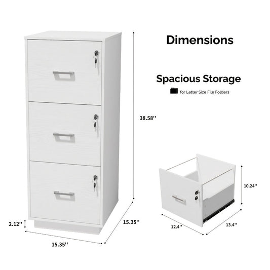 3-Drawer File Cabinet for Organized Everyday Storage in Home Office detail image