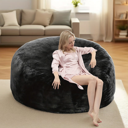 Bean Bag Chair shown in the Black, 3FT(36"D x 36"W x 28"H) option