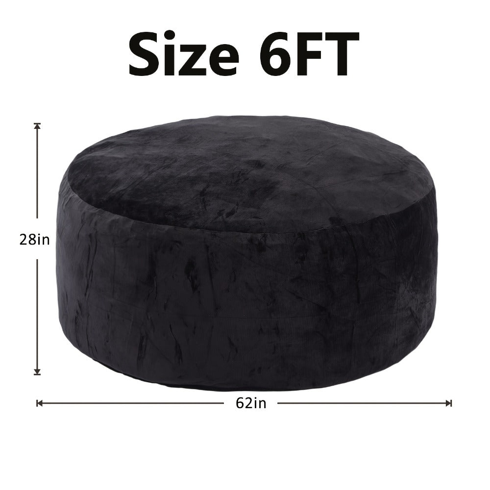 3-Foot Oversized Bean Bag Chair with Memory Foam for Comfortable Everyday Seating detail image - detail view 11