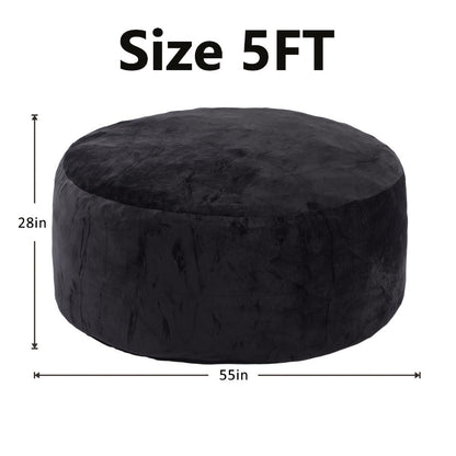 3-Foot Oversized Bean Bag Chair with Memory Foam for Comfortable Everyday Seating detail image - detail view 9
