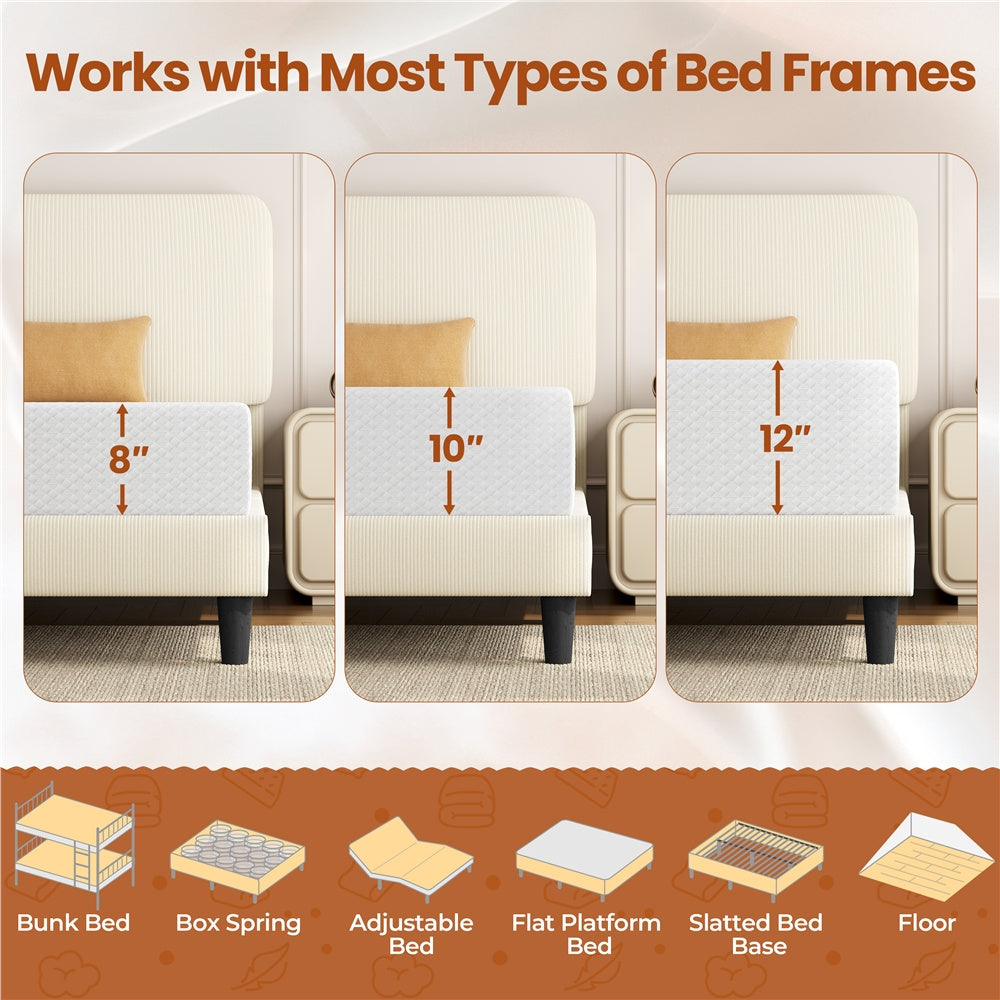 3-Layer Mattress, Medium-Firm Bed Mattress for Bedroom Comfort and Support detail image - detail view 30