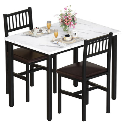 3-Piece Dining Table Set with Two Chairs Included for Work, Display, and Everyday Use detail image - detail view 3