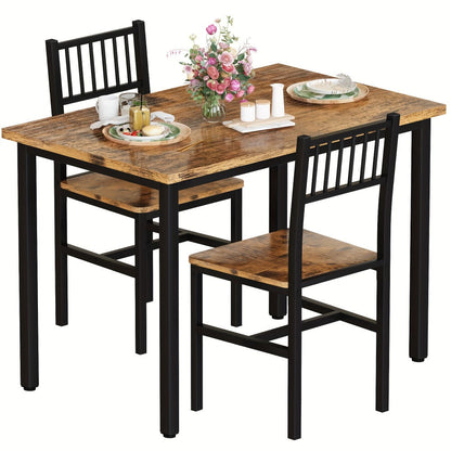 3-Piece Dining Table Set with Two Chairs Included for Work, Display, and Everyday Use detail image - detail view 7