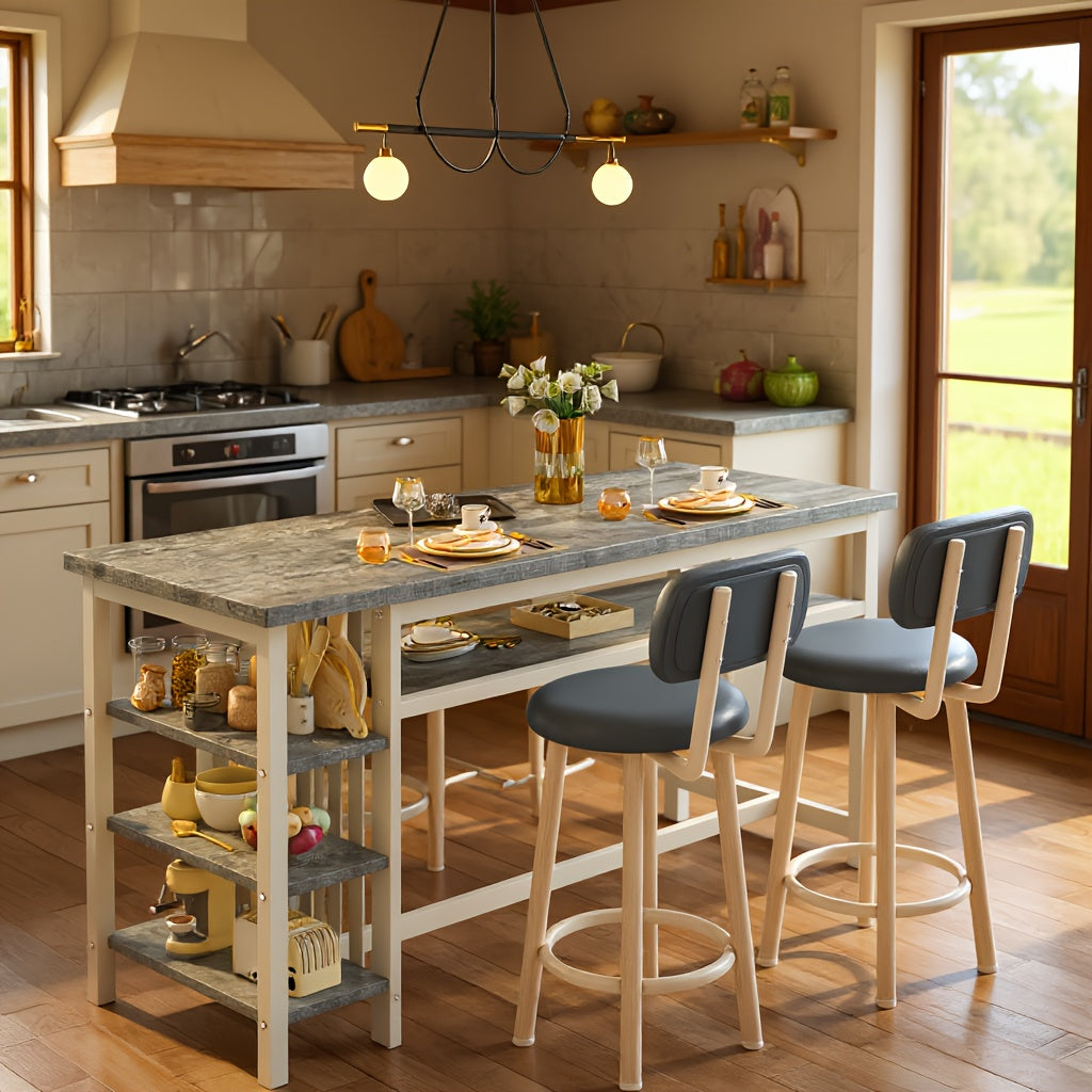 Dining Table Sets and Breakfast Nook Sets shown in the Weathered Grey/White option